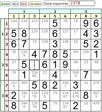 Mejora editar disponibles en aplicación Sudoku